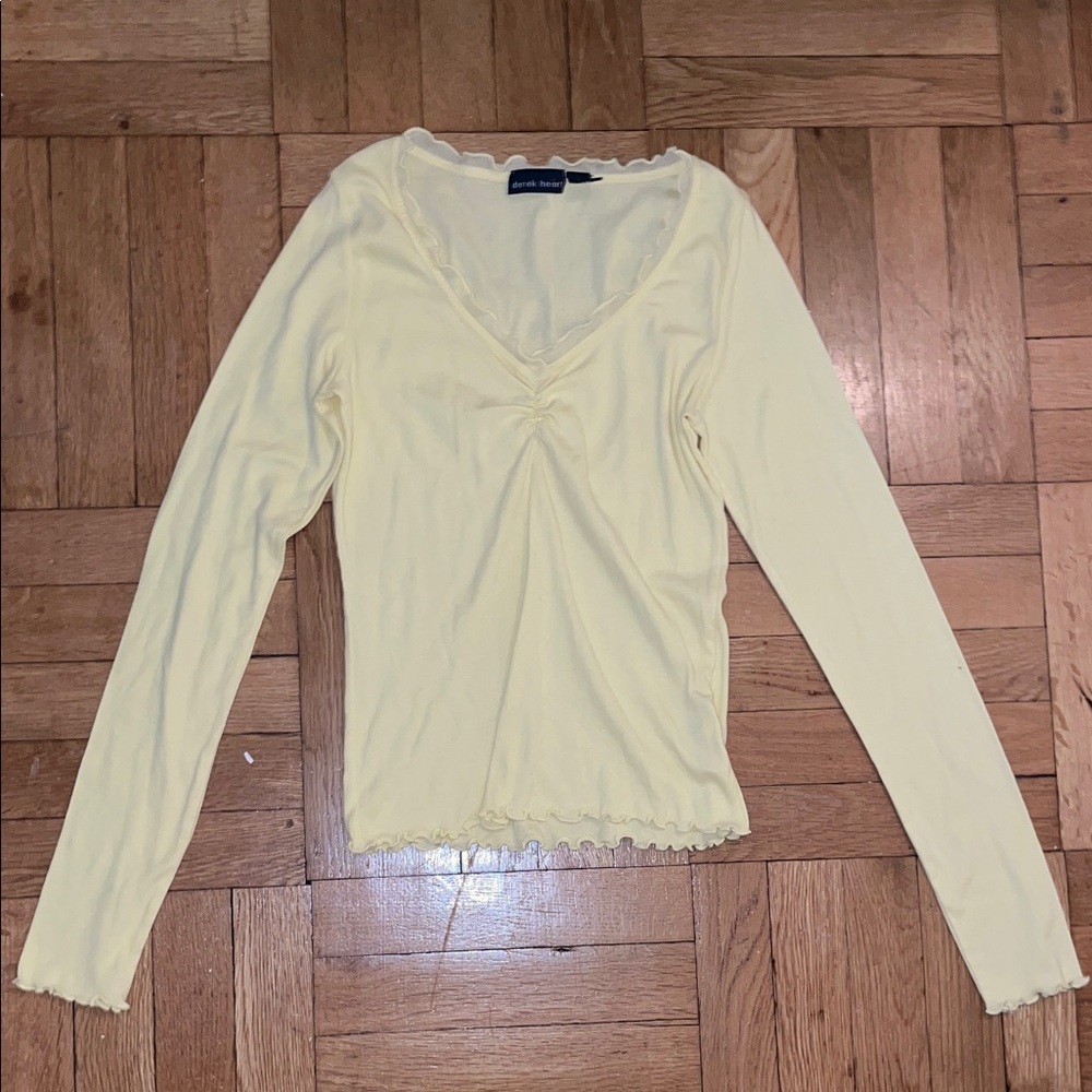 Derek Heart Light Yellow Long Sleeve Blouse